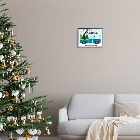 Stupell Industries Merry Christmas Farm Fresh Trees Sign Framed Giclee Art